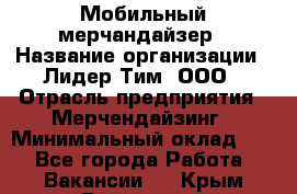 Мобильный мерчандайзер › Название организации ­ Лидер Тим, ООО › Отрасль предприятия ­ Мерчендайзинг › Минимальный оклад ­ 1 - Все города Работа » Вакансии   . Крым,Бахчисарай